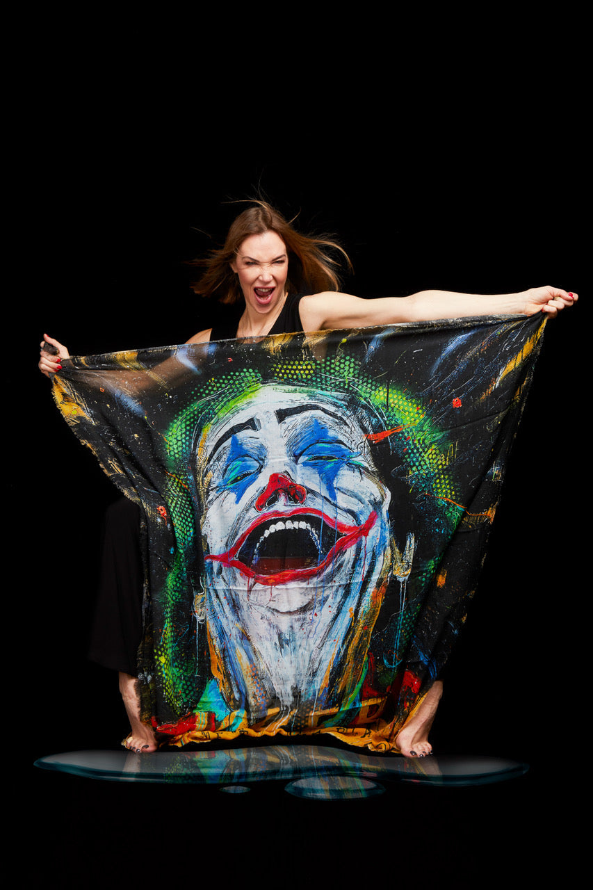 FullArt Joker - Multiple Art print scarf 200X140, art-to-wear, limited edition