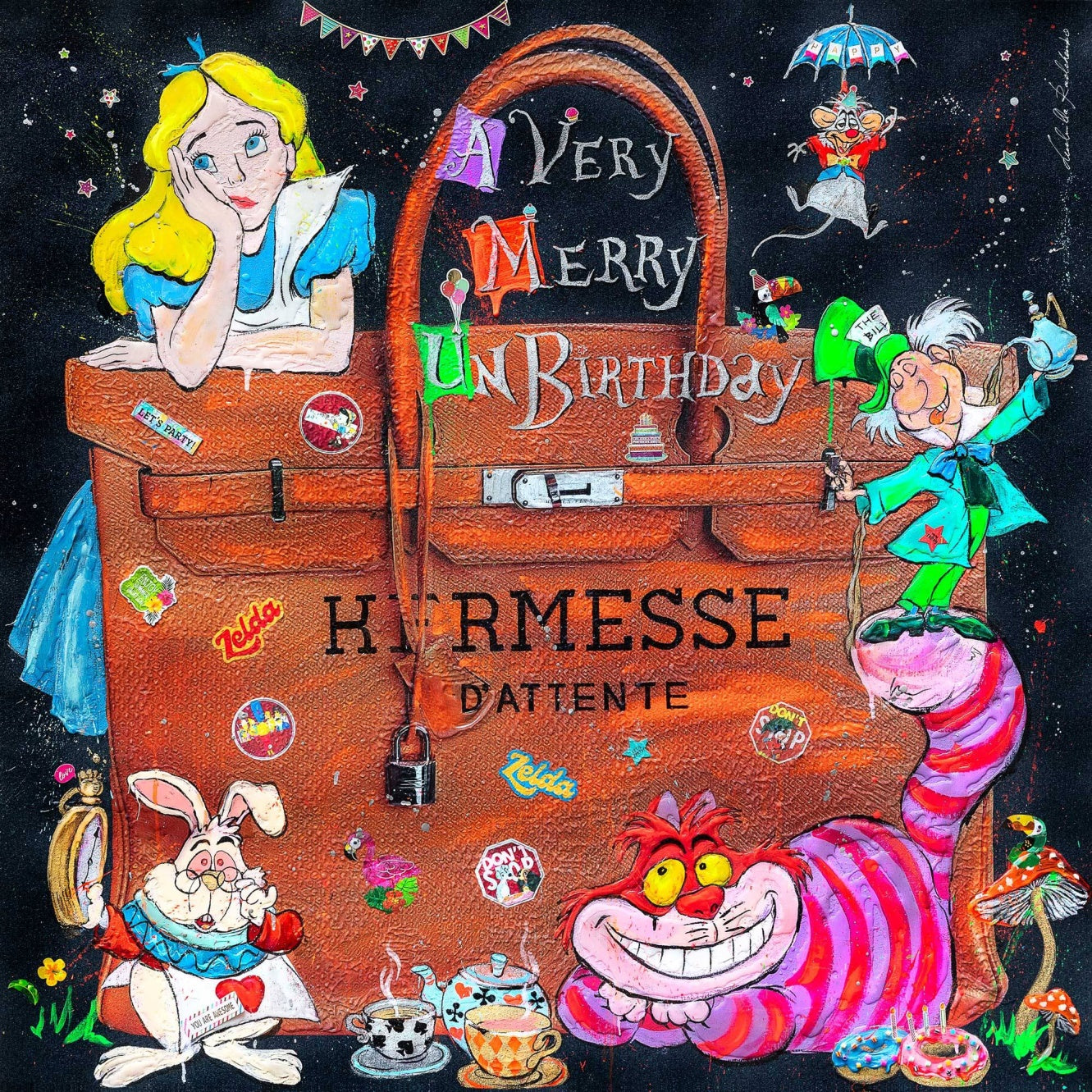 FullArt Kermesse D'Attente - multiple art to wear scarf 140X140