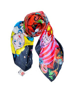 FullArt Kermesse D'Attente - multiple art to wear scarf 140X140
