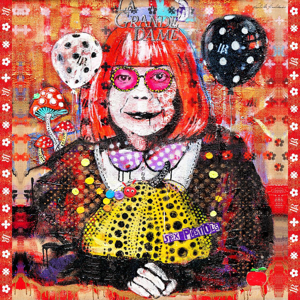 FullArt Kusama World - Art Multiple Print Scarf 140X140, Art to Wear, Limited Edition