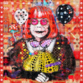 FullArt Kusama World - Art Multiple Print Scarf 140X140, Art to Wear, Limited Edition