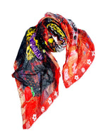 FullArt Kusama World - Art Multiple Print Scarf 140X140, Art to Wear, Limited Edition