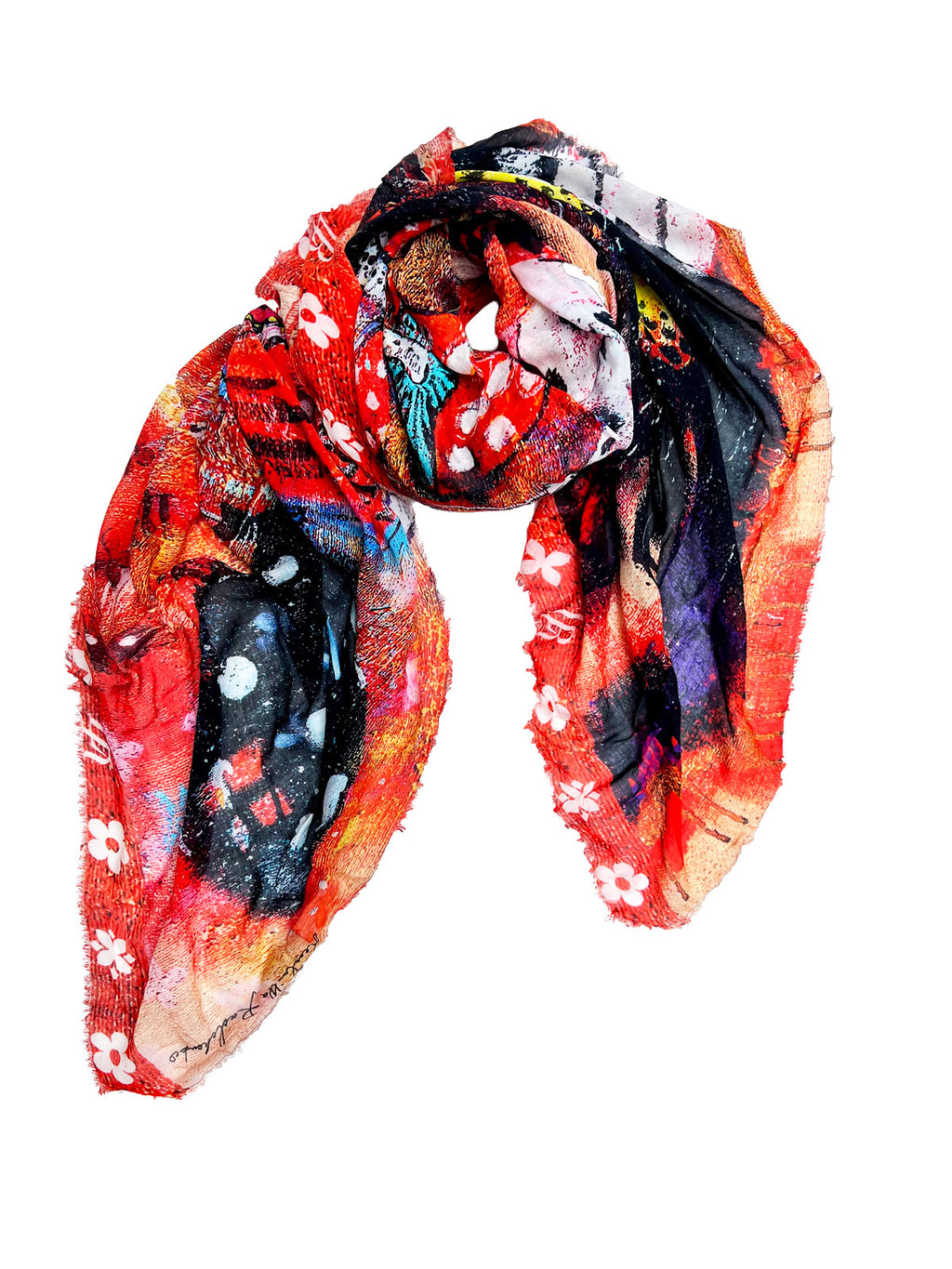 FullArt Kusama World - Art Multiple Print Scarf 140X140, Art to Wear, Limited Edition