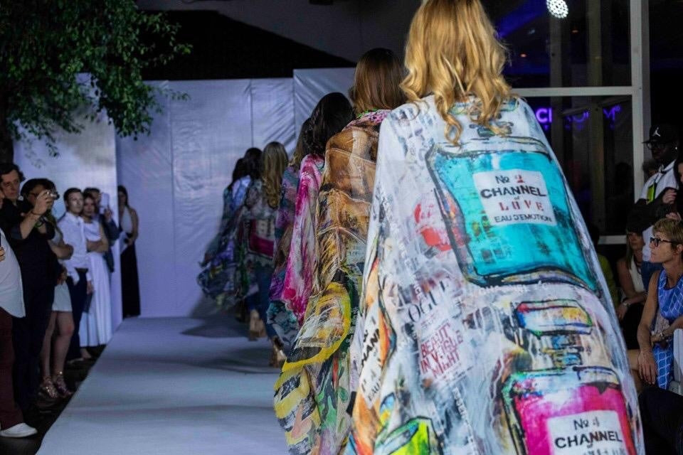 FullArt Life Essence Channel - Art Multiple Print Scarf 200X140, Art to Wear, Limited Edition
