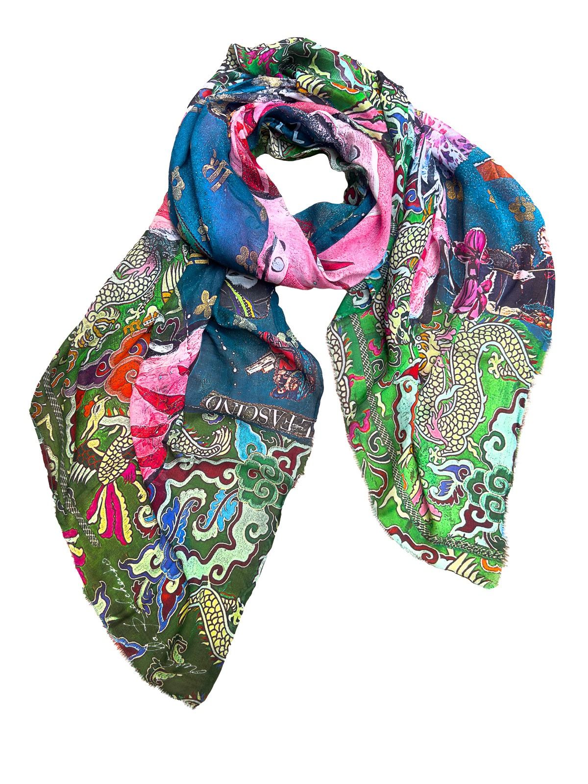 Fullart LUST, The Wings of Power -  FullArt, multiple art print scarf on cashmere and silk 140X200