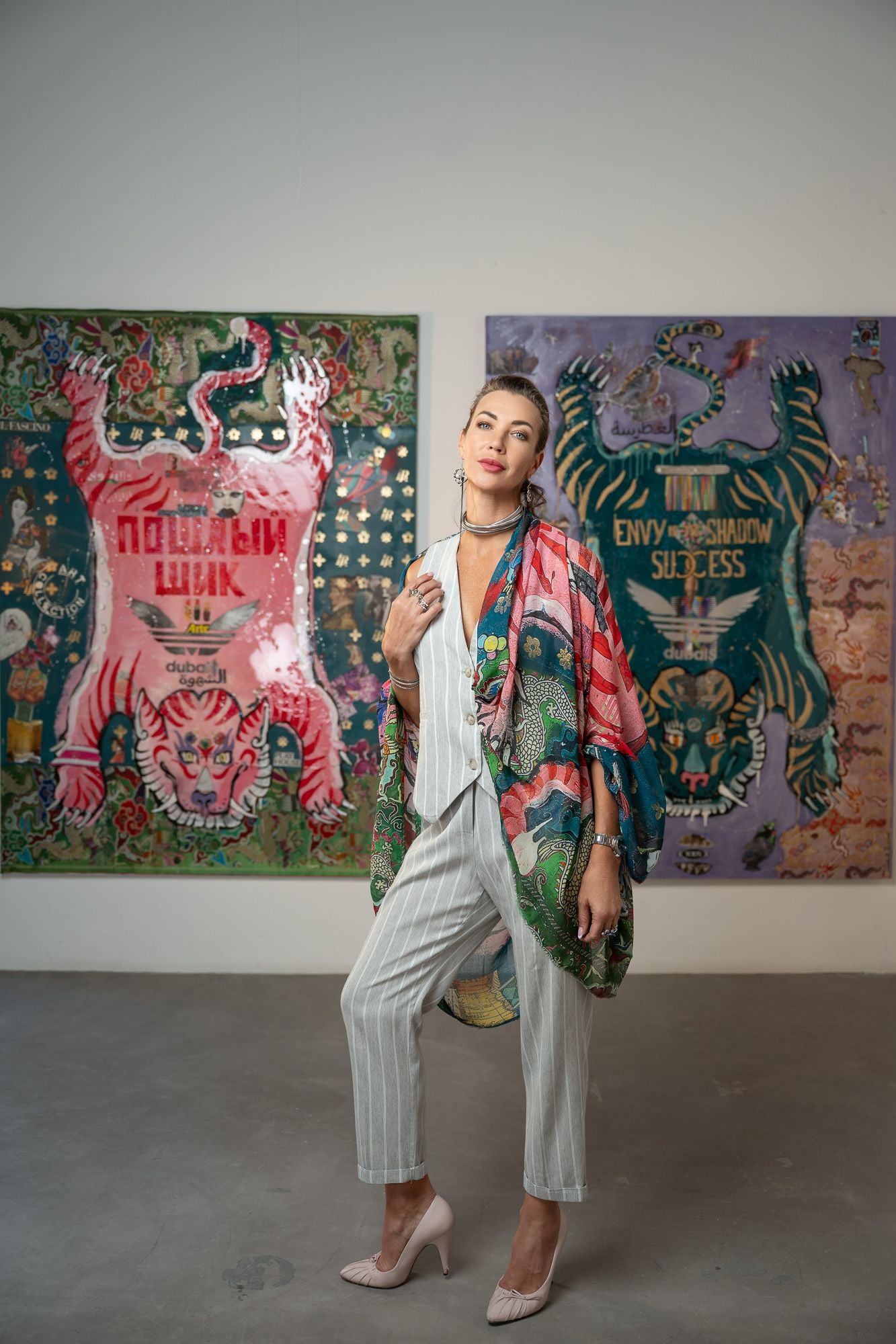 Fullart LUST, The Wings of Power -  FullArt, multiple art print scarf on cashmere and silk 140X200