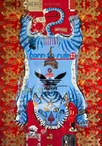 Fullart FullArt PRIDE, The Wings of Power  multiple art print scarf on cashmere and silk 140X200
