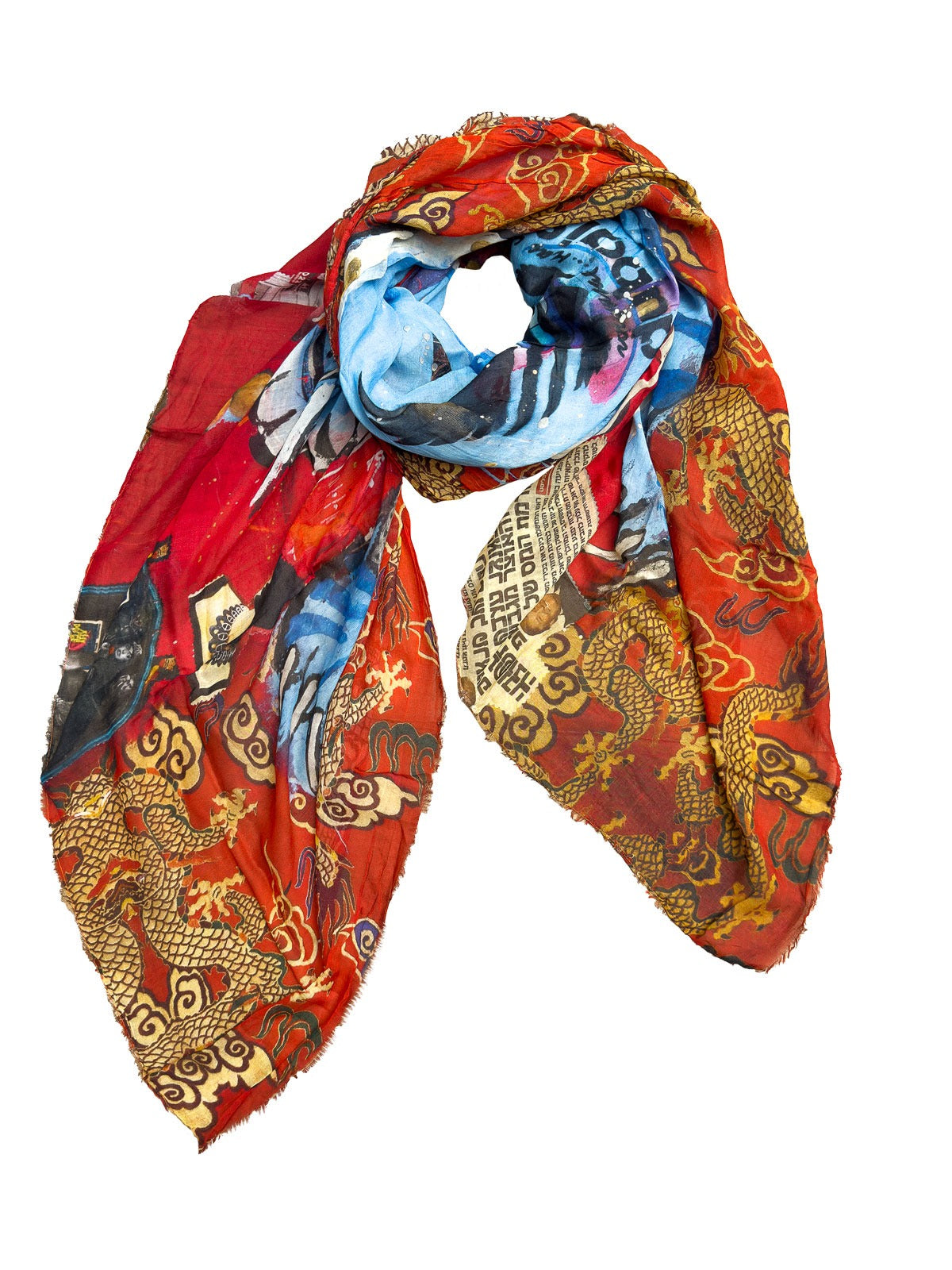 Fullart FullArt PRIDE, The Wings of Power  multiple art print scarf on cashmere and silk 140X200