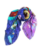 Fullart PERSEVERANCE DEAL" FullArt, multiple art print scarf on cashmere and silk 140X140