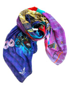 Fullart PERSEVERANCE DEAL" FullArt, multiple art print scarf on cashmere and silk 140X140