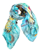 Fullart FullArt SLOTH, The Wings of Power, multiple art print scarf on cashmere and silk 140X200