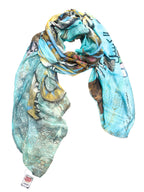 Fullart FullArt SLOTH, The Wings of Power, multiple art print scarf on cashmere and silk 140X200