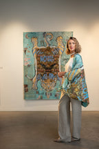 Fullart FullArt SLOTH, The Wings of Power, multiple art print scarf on cashmere and silk 140X200