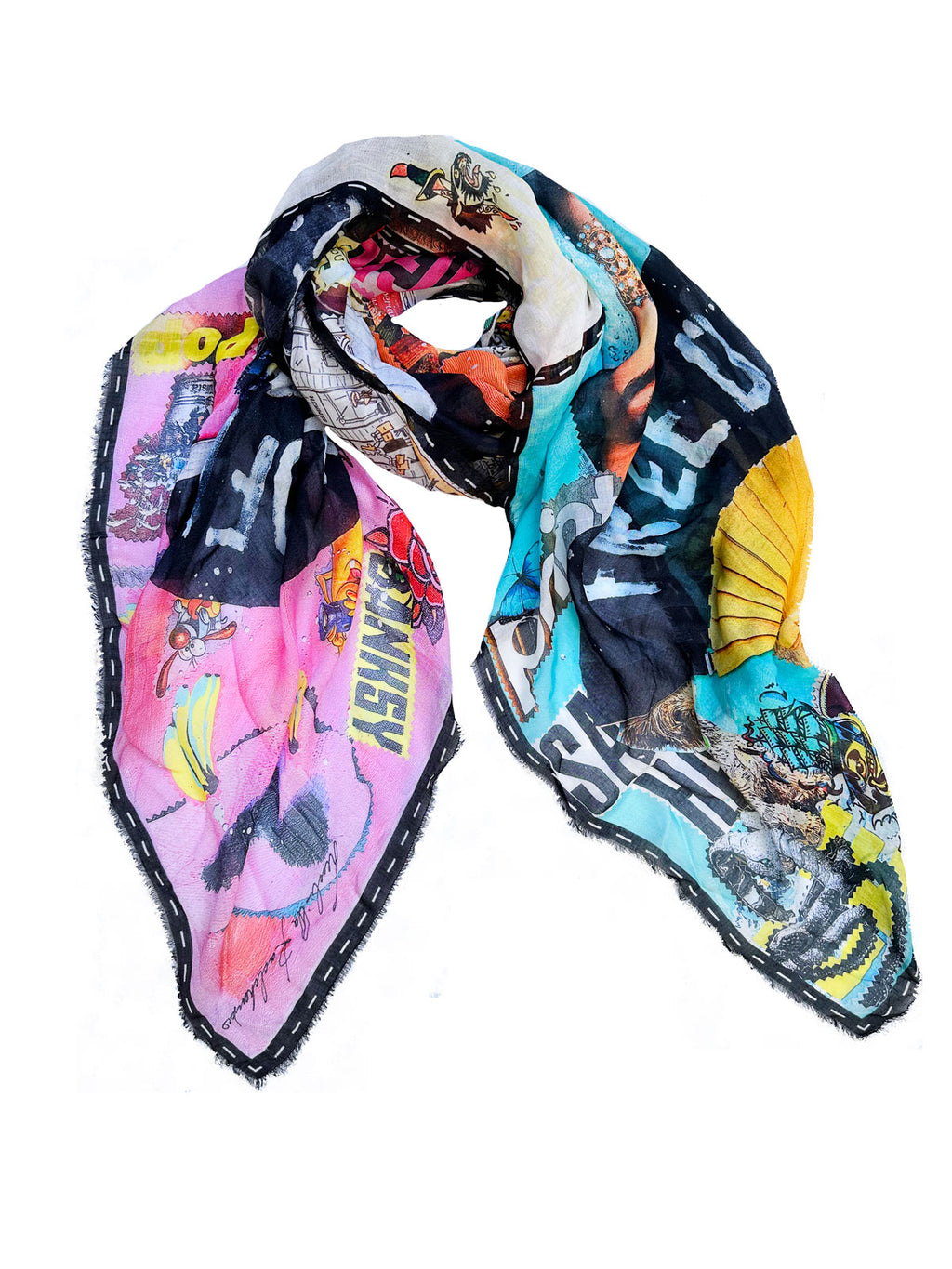 FullArt Pop Fan - Art Multiple Print Scarf 140X140, To Wear, Limited Edition