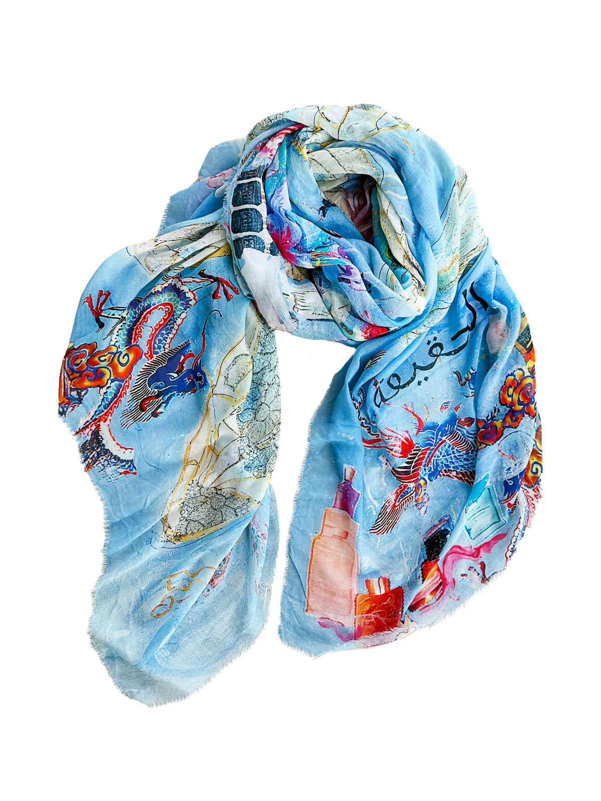 Fullart FullArt "PURITY SOUL", The Wings of Power , multiple art print scarf on cashmere and silk 140X200