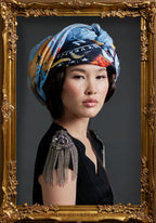 FullArt Samurai Fighting, Brand Revolution - Art Multiple Print Scarf on Cashmere & Silk 140X140, Limited Edition