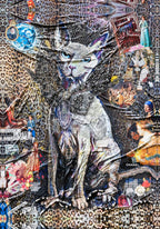 FullArt Stregatto - Art Multiple Print Scarf 140X140, Art to Wear, Limited Edition