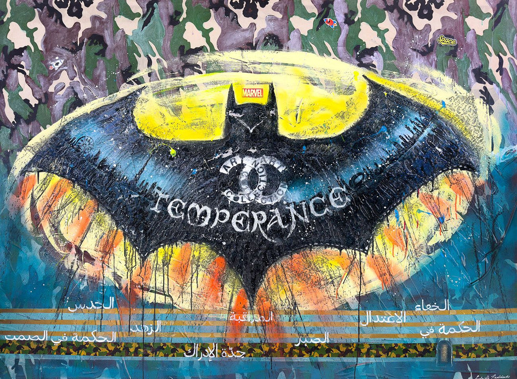 Fullart "TEMPERANCE BET" FullArt, multiple art print scarf on cashmere and silk 140X200