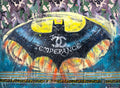 Fullart "TEMPERANCE BET" FullArt, multiple art print scarf on cashmere and silk 140X200