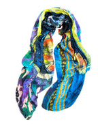 Fullart "TEMPERANCE BET" FullArt, multiple art print scarf on cashmere and silk 140X200