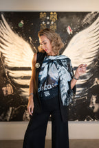 Fullart WHITE Power, The Wings of Power,  FullArt - multiple art print on cashmere&silk  140X140