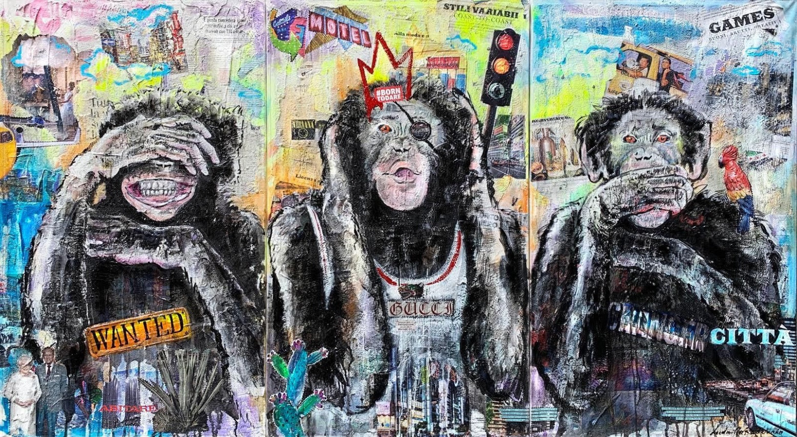 Human Trio, Artwork 100X180 Cm, 2017