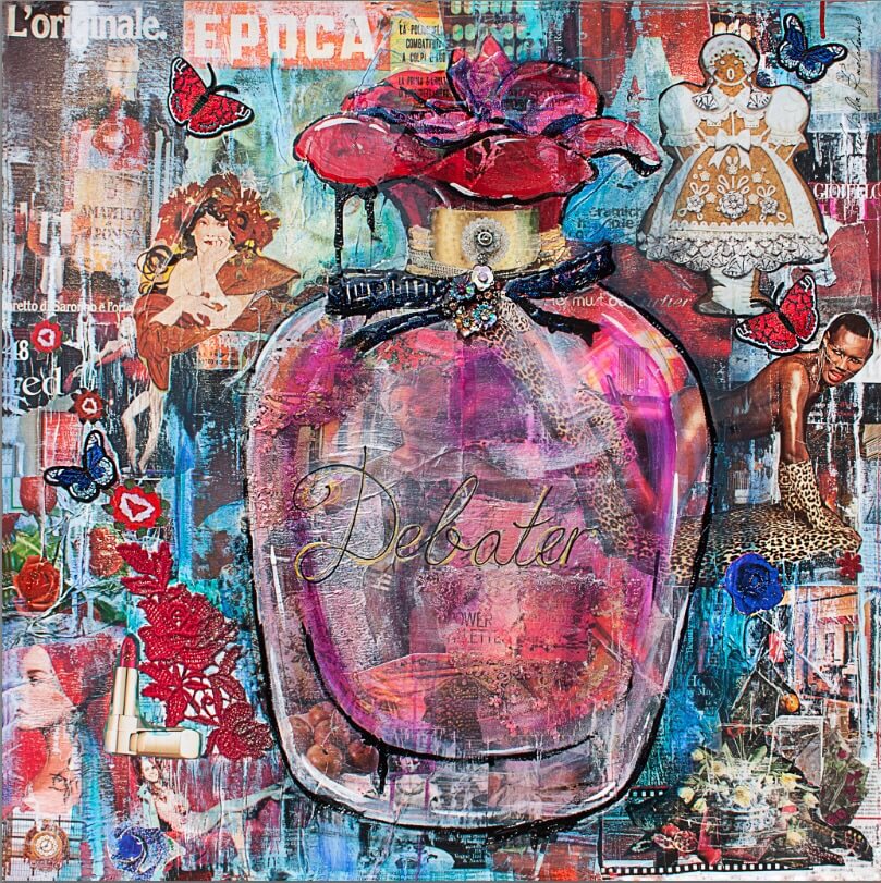 Luxury FullArt In Silk 100% Debater 140X140 Multiple Art print scarf 140X140, art-to-wear, limited edition