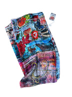 Luxury FullArt In Silk 100% Debater 140X140 Art Multiple Print Scarf 140X140, Art to Wear, Limited Edition