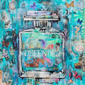 Luxury FullArt In Silk 100% DEFENDER 140X140 Art Multiple Print Scarf 140X140, Art-to-Wear, Limited Edition