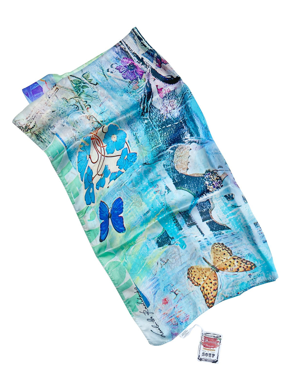 Luxury FullArt In Silk 100% DEFENDER 140X140 Art Multiple Print Scarf 140X140, Art-to-Wear, Limited Edition