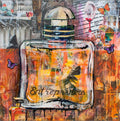 Luxury FullArt In Silk 100% "ENTREPRENEUR" 140X140 Art Multiple Print Scarf 140X140, Art to Wear, Limited Edition