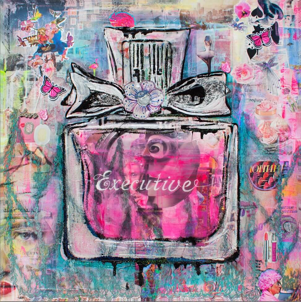 Luxury FullArt In Silk 100% EXECUTIVE 140X140 Art Multiple Print Scarf 140X140, Art-to-Wear, Limited Edition
