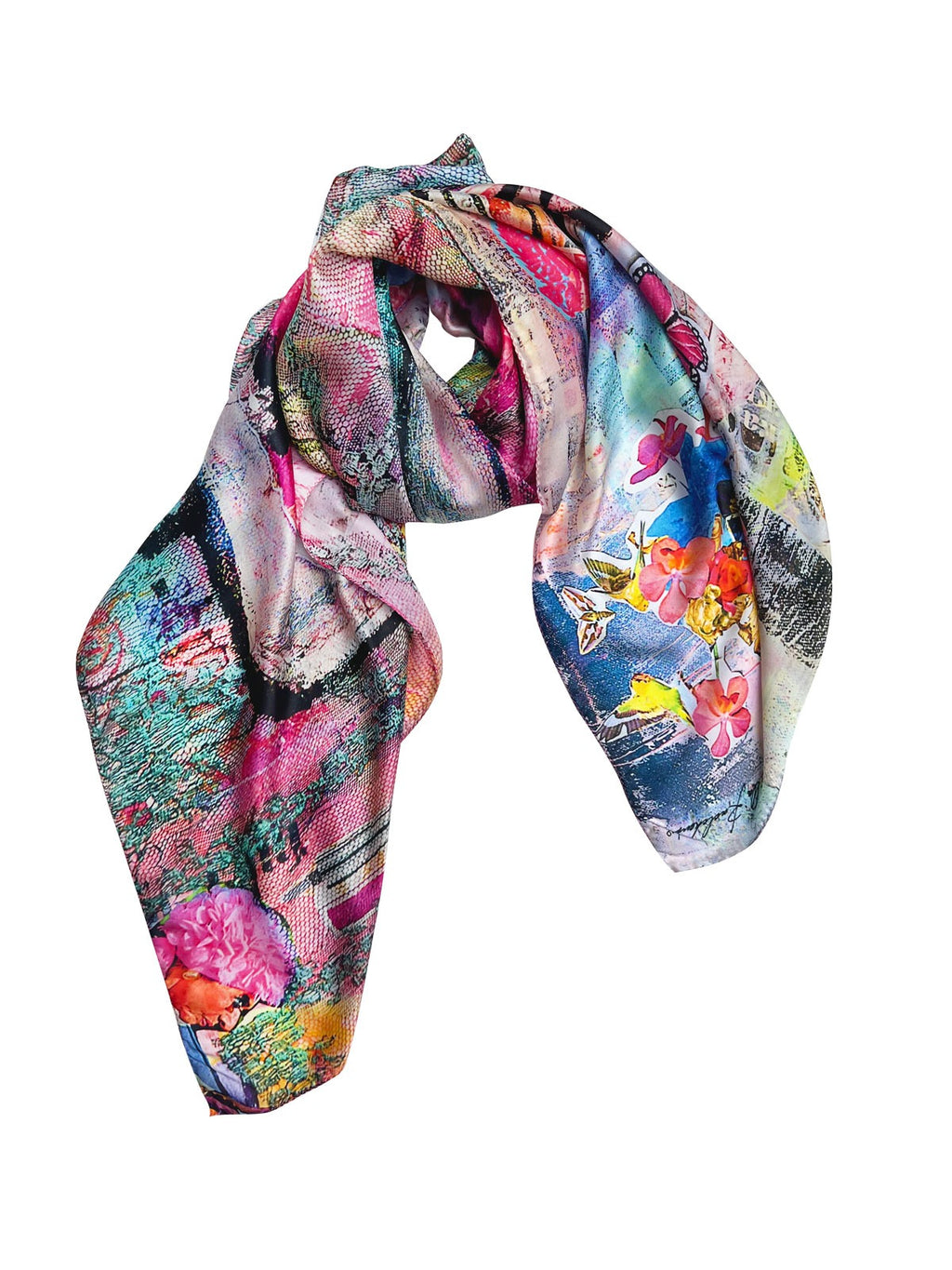 Luxury FullArt In Silk 100% EXECUTIVE 140X140 Art Multiple Print Scarf 140X140, Art-to-Wear, Limited Edition