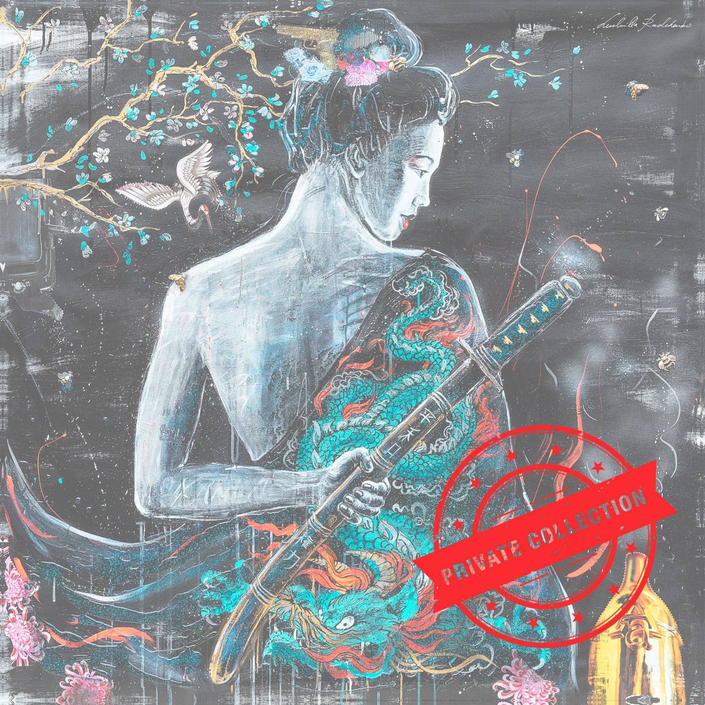 Night Samurai  130X130Cm