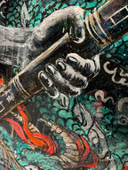 Night Samurai  130X130Cm