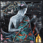 Night Samurai, Artwork, Unique Piece 130X130cm