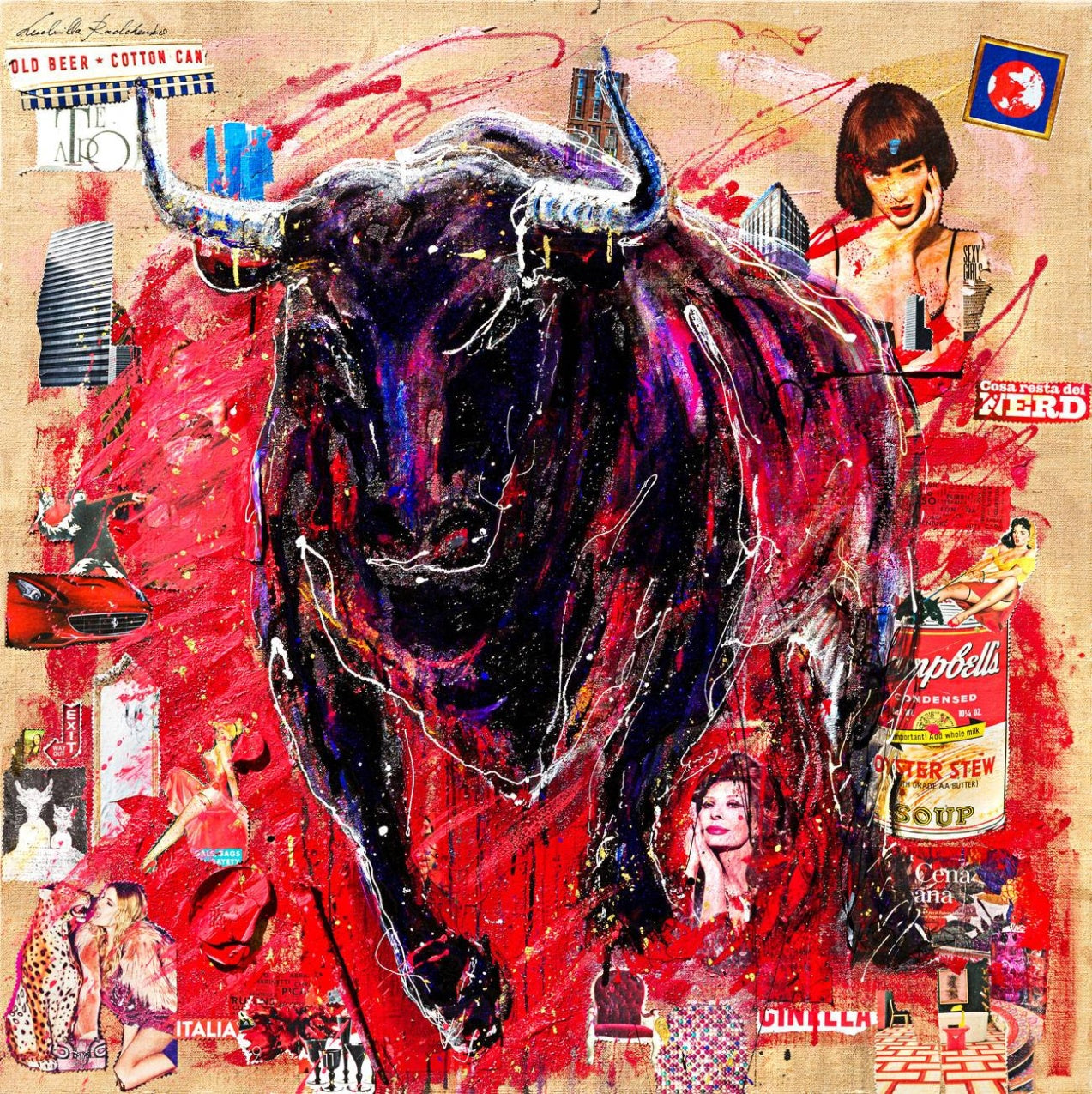 Red Bull, Artwork 120X120Cm