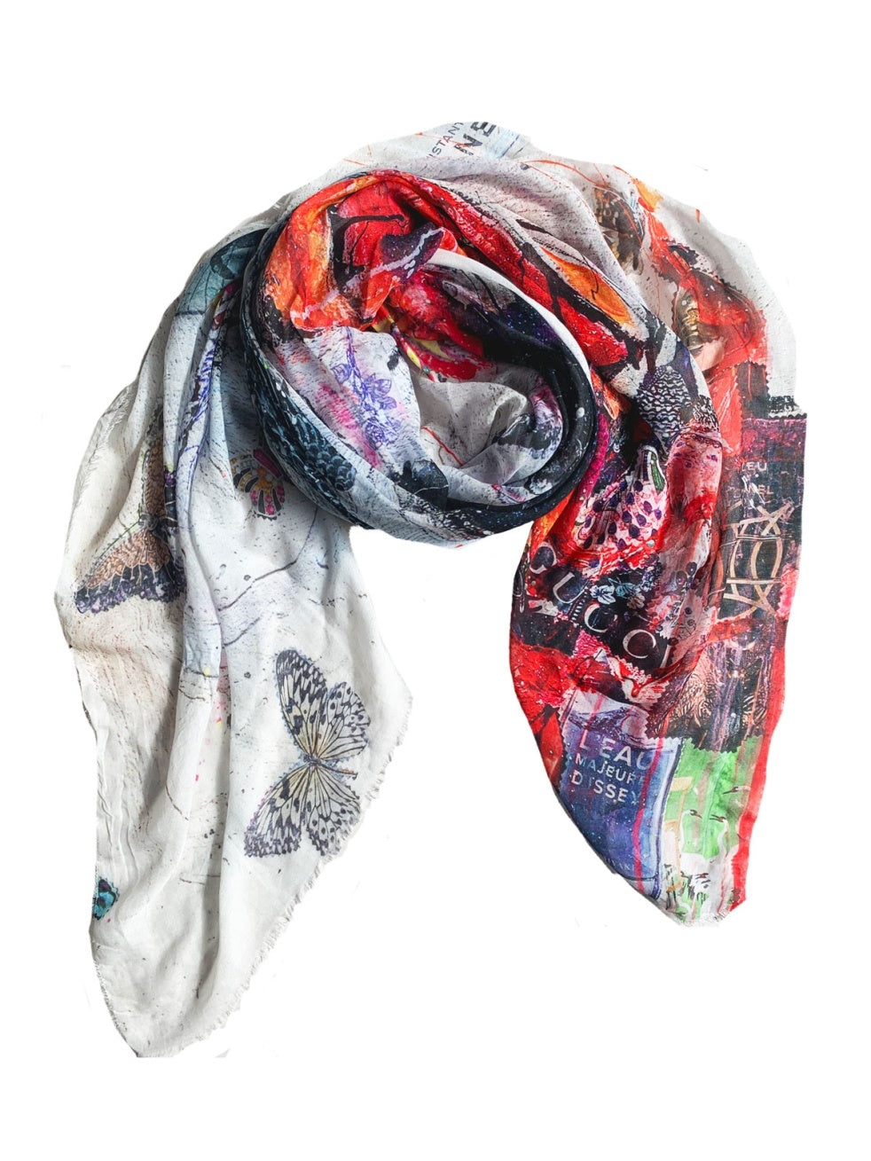Symphony Of Silence - Fine Scarf Unisex Colorful Signed - 140X140Cm