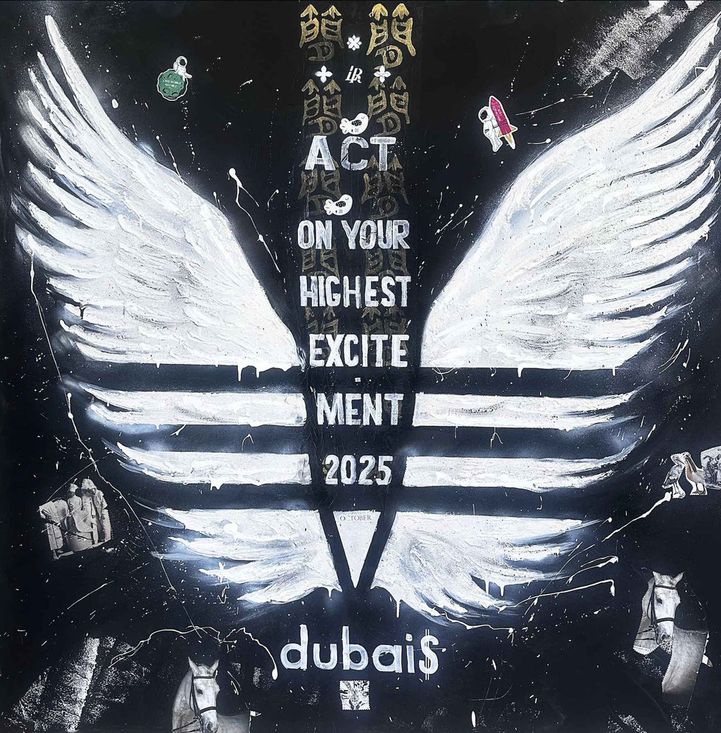 WHITE POWER, Art Work 190X190cm,  Art Series THE WINGS of POWER 2025, Dubai