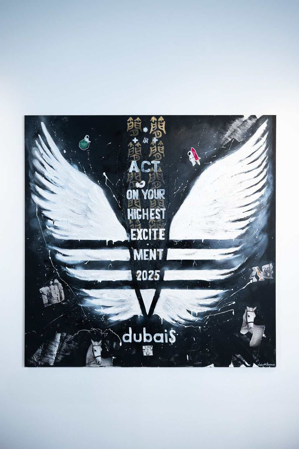 WHITE POWER, Art Work 190X190cm,  Art Series THE WINGS of POWER 2025, Dubai