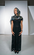 FullArt Black Luxury Hijab - Art Multiple Scarf 70X200, Art-to-Wear Meets Islamic Culture, Limited Edition