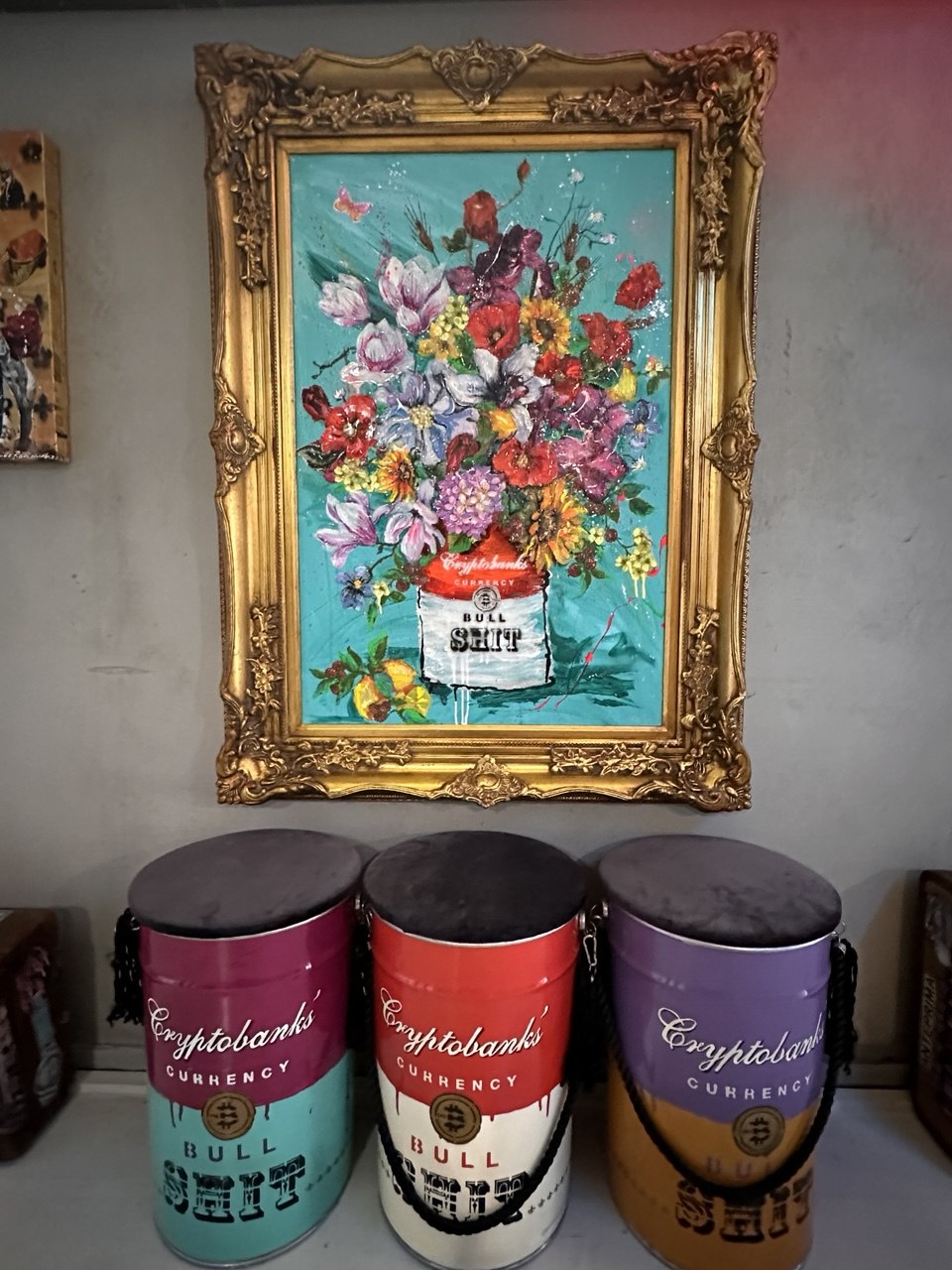 Crypto Flowers, Artwork 100X70Cm (130X100Cm With Frame), 2024, Unique Piece