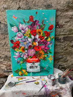 Crypto Flowers, Artwork 100X70Cm (130X100Cm With Frame), 2024, Unique Piece