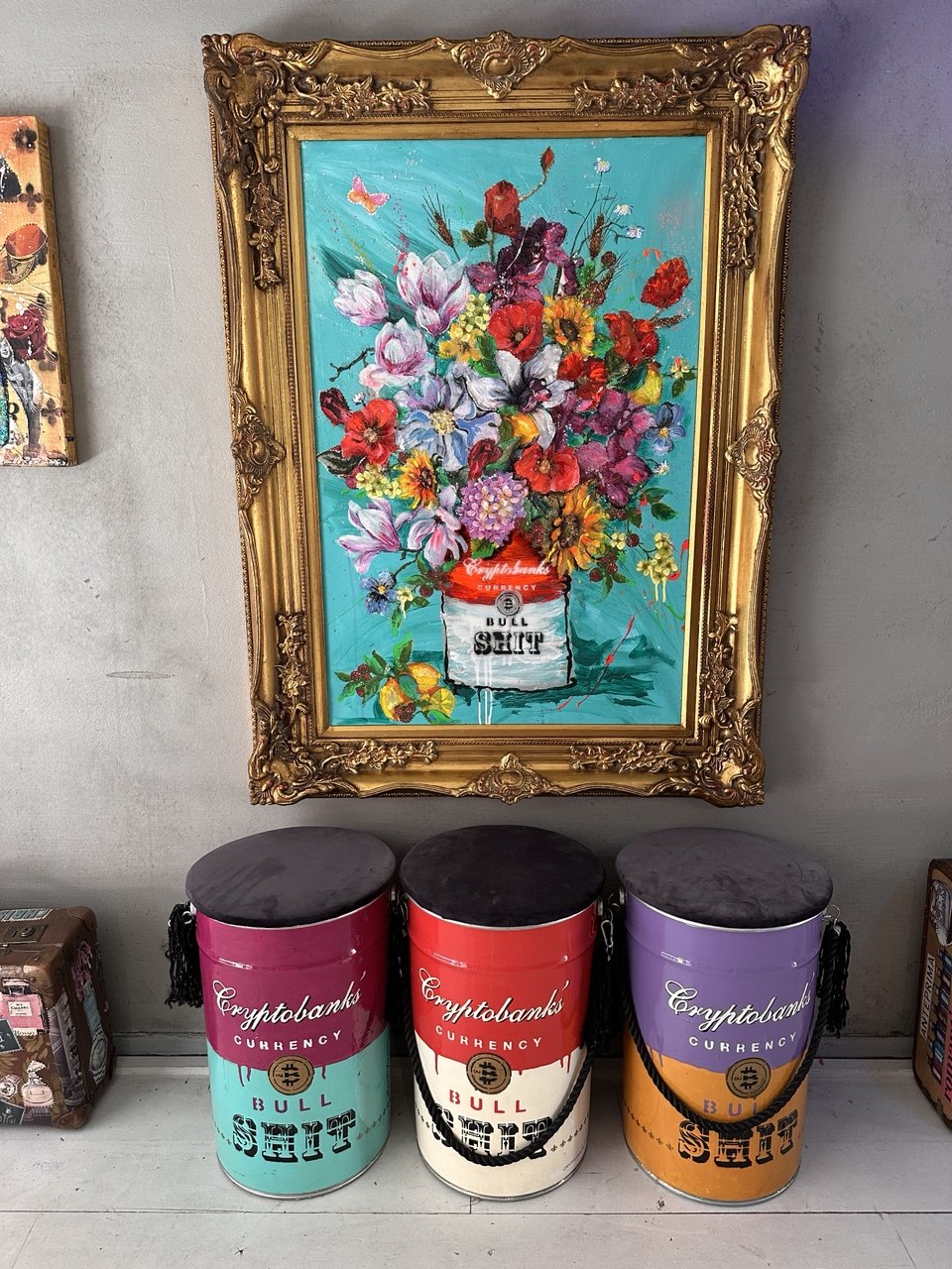 Crypto Flowers, Artwork 100X70Cm (130X100Cm With Frame), 2024, Unique Piece