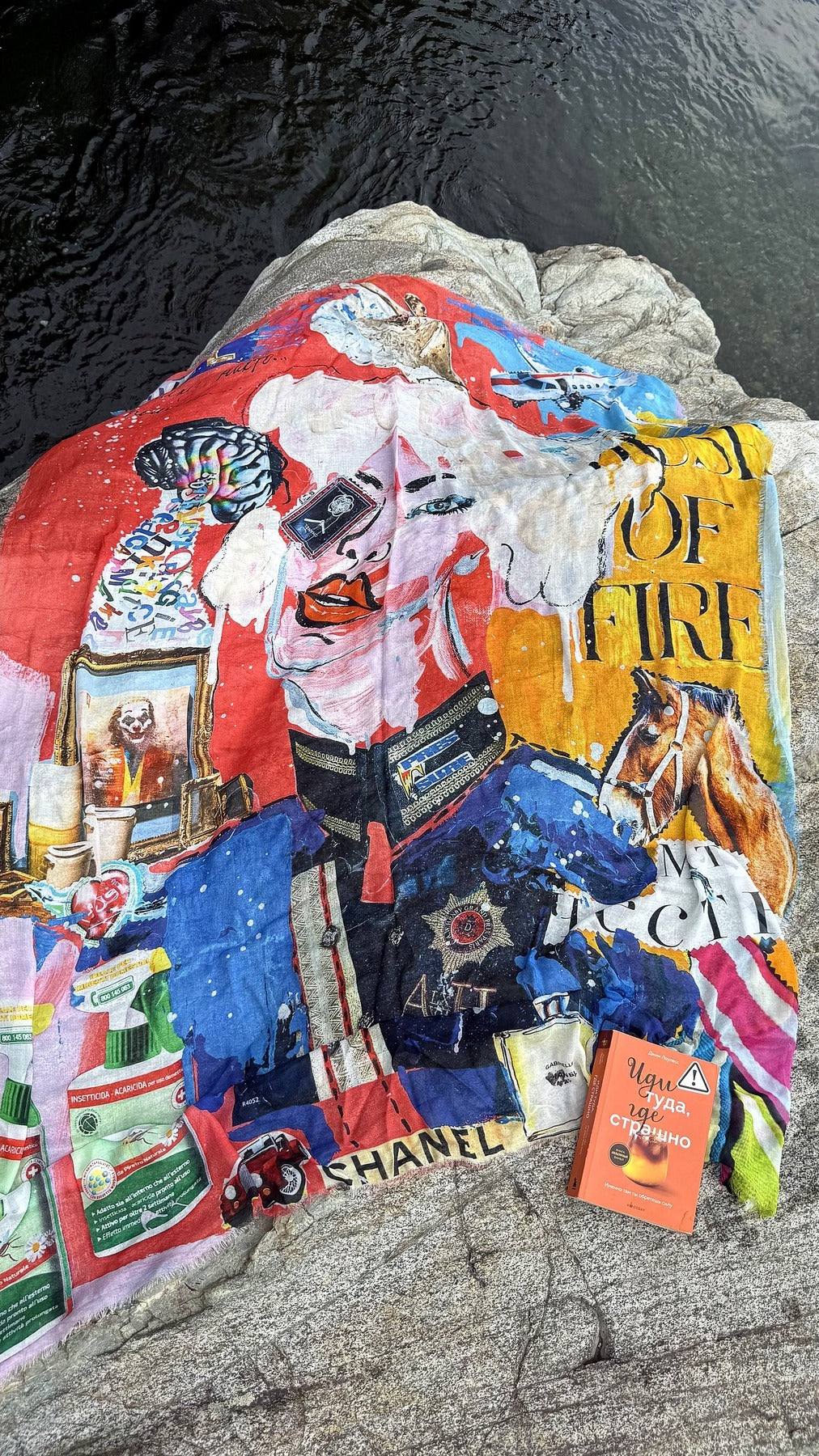 FullArt Muse of Fire - Premium Colorful Signed Unisex Foulard - 140X200cm