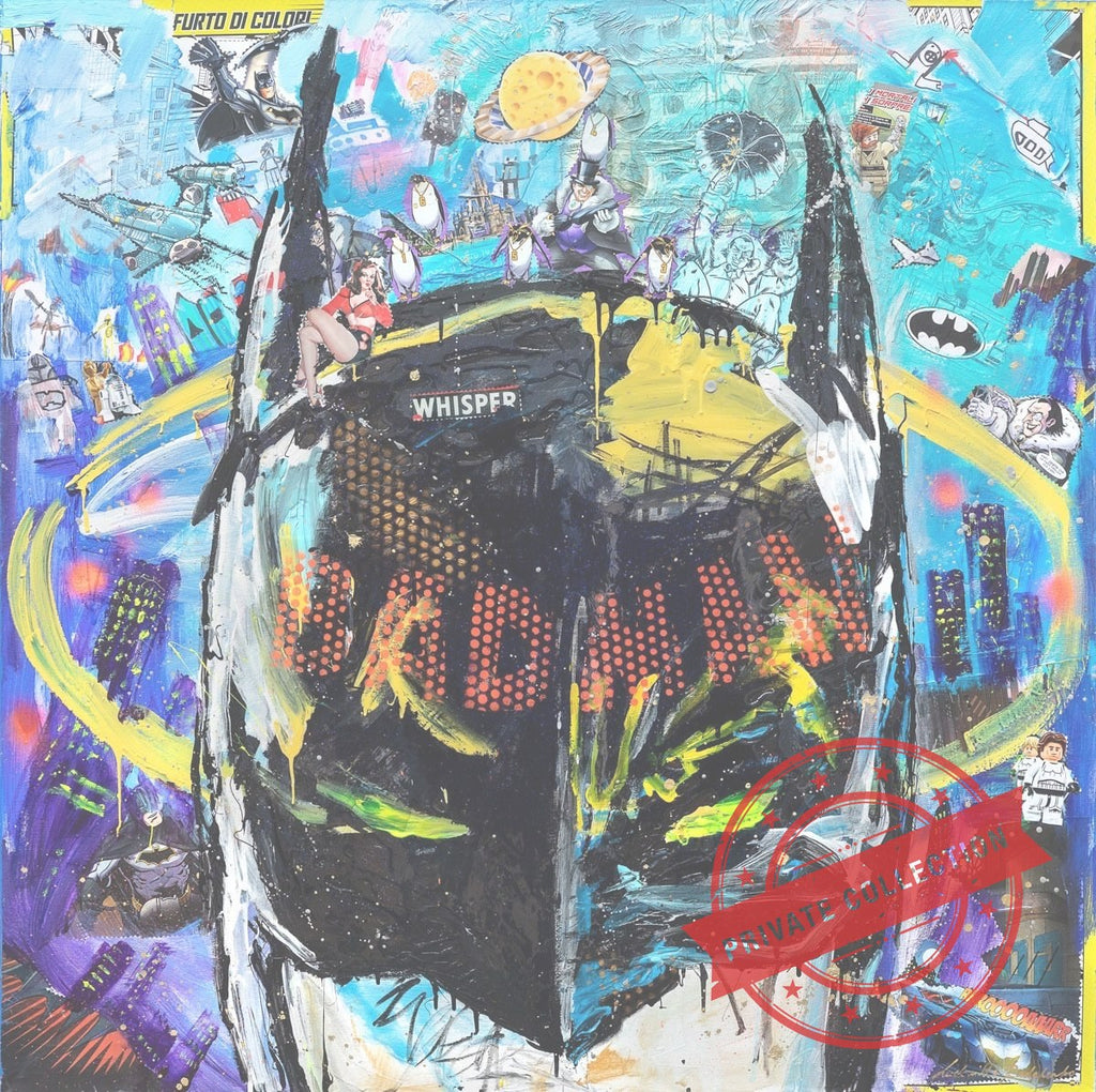 Art Work BADMAN 120X120cm, Art Series Brand Evolution, 2023, unique piece · Private Collection (corner)