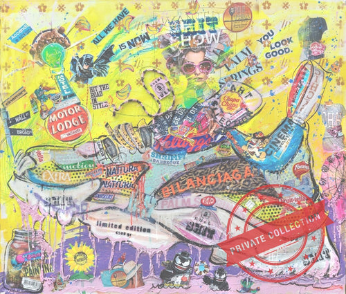 Art Work BILANCIAGA 120X140cm, Art Series Brand Revolution, 2023, unique piece · Private Collection (corner)