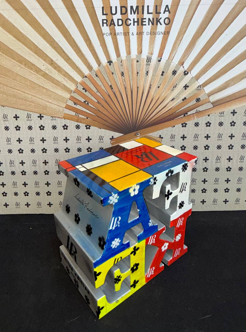 FAKE, Recycled Plastic Sculpture 50x50x30 cm, Art Reborn