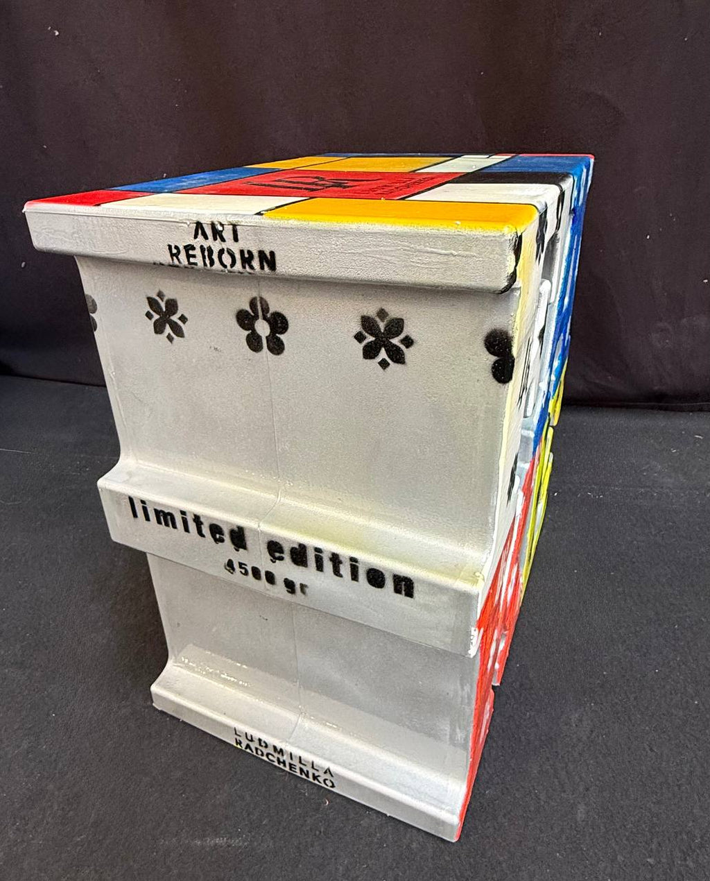 FAKE, Recycled Plastic Sculpture 50x50x30 cm, Art Reborn