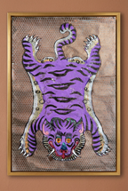 Plum Tiger — Hand-painted Original on Papyrus